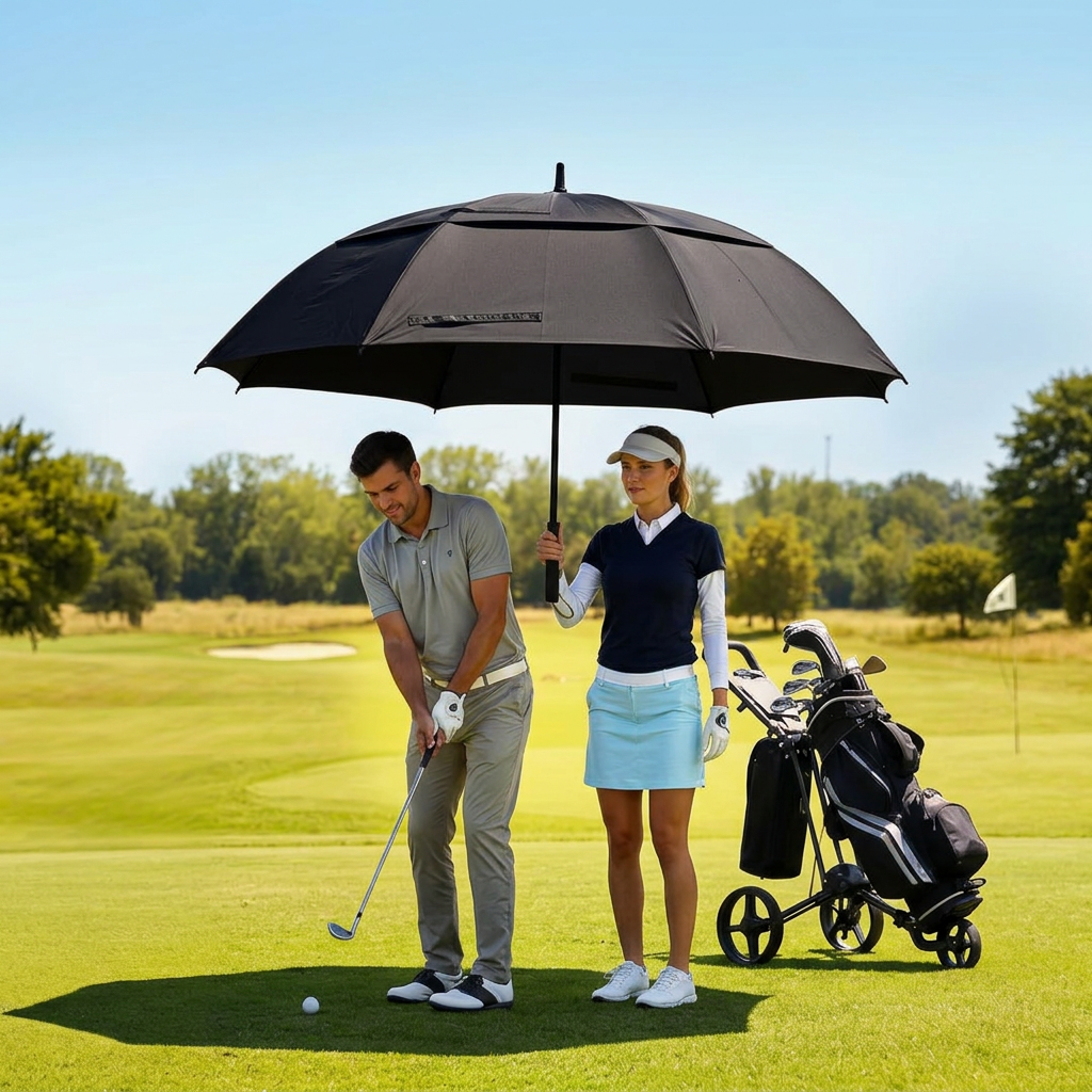 Simply Storm shading two golfers on the course