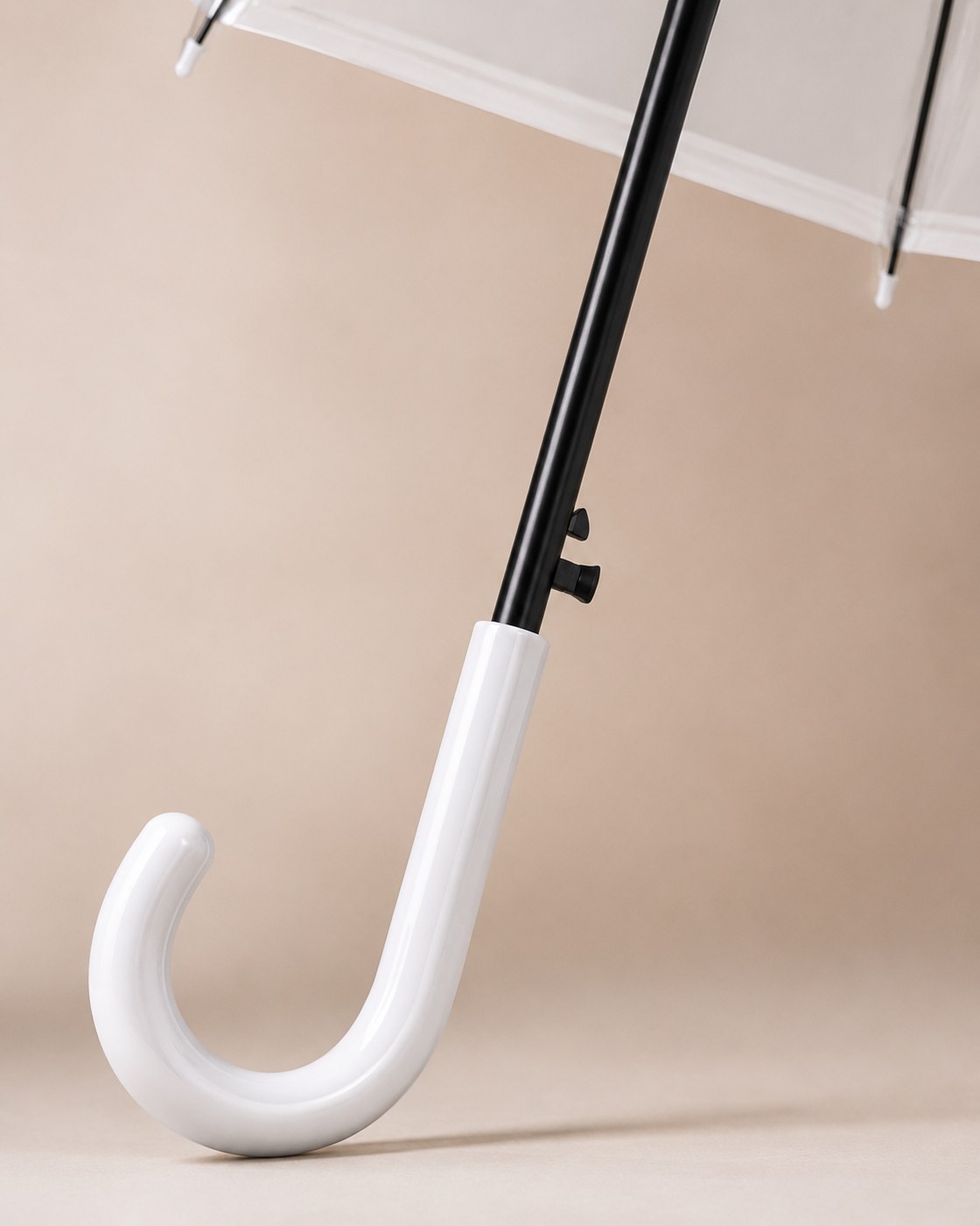 Glossy white crook handle